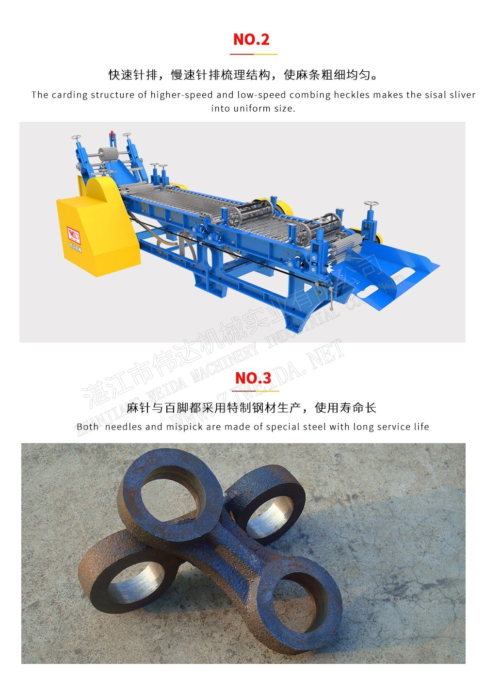 Sisal combing machine